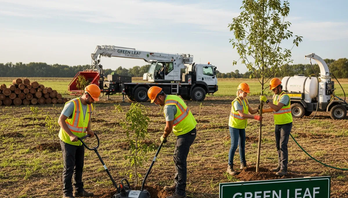 Arborist planting native tree in West Palm Beach FL for professional tree service