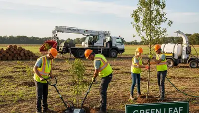 Arborist planting native tree in West Palm Beach FL for professional tree service