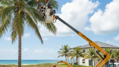 Professional tree removal service in West Palm Beach FL safely clearing residential property