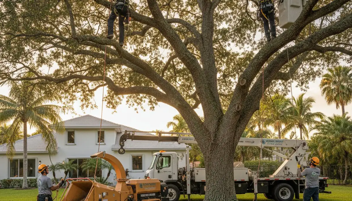 Professional tree removal service in West Palm Beach FL clearing large trees safely