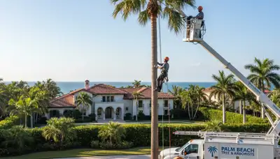 Professional tree removal service in West Palm Beach FL safely clearing large palm trees